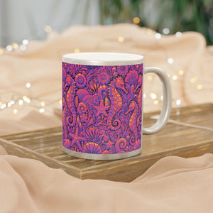 Tropical Metallic Mug, Gold or Silver - Seahorse Trio, Heatwave