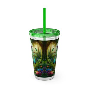 Tropical Tumbler with Straw | 16 oz: Butterflies in a Dell
