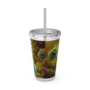 Tropical Tumbler with Straw | 16 oz: Baby Peacock