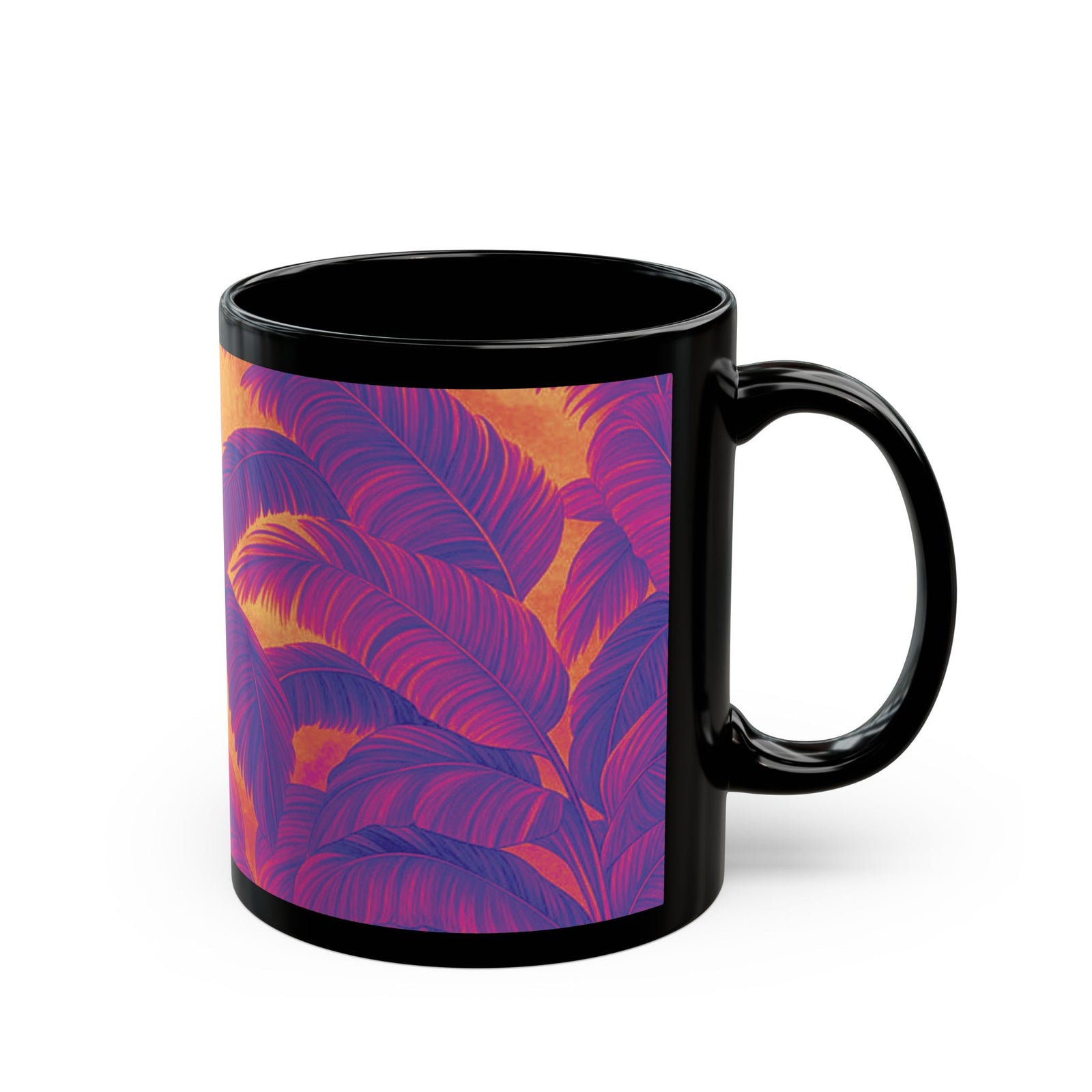 Black Coffee Mug - Palm Serenity, Pop