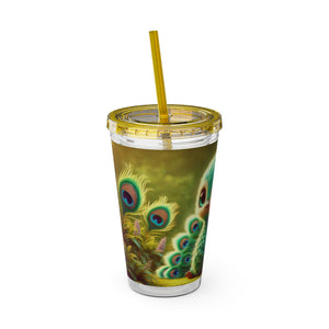 Tropical Tumbler with Straw | 16 oz: Baby Peacock