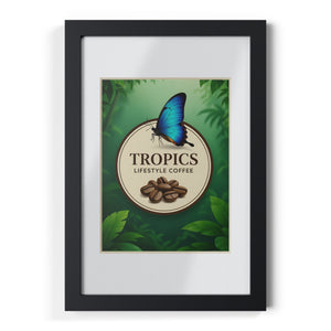 Coffee Wall Art, Framed Poster ~ Rainforest Morpho Butterfly (Our Brand)