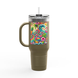 Flamingo Funday Insulated Travel Mug - 40oz - Perfect for Outdoor Adventures