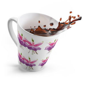 Latte White Mug - Tropical Pink Fuchsias