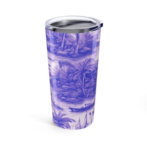 20oz Tropical Glossy Tumbler / Tropical Toile, Purple