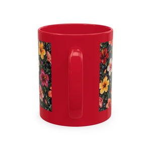 Hibiscus Garden Ceramic Mug — Vibrant Floral Coffee Cup