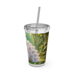 Tropical Tumbler with Straw | 16 oz: Baby White Peacock