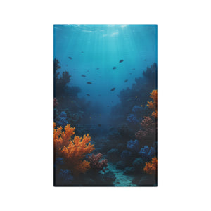 Microfiber Coffee/Tea Towel — Orange Coral Reef