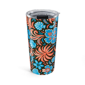 20oz Tumbler ~ Blue & Coral Beach Dreams Insulated Travel Cup
