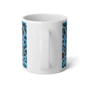 Jumbo Mug, 20oz, Coral Threads Blue | Tropical Coffee Cup
