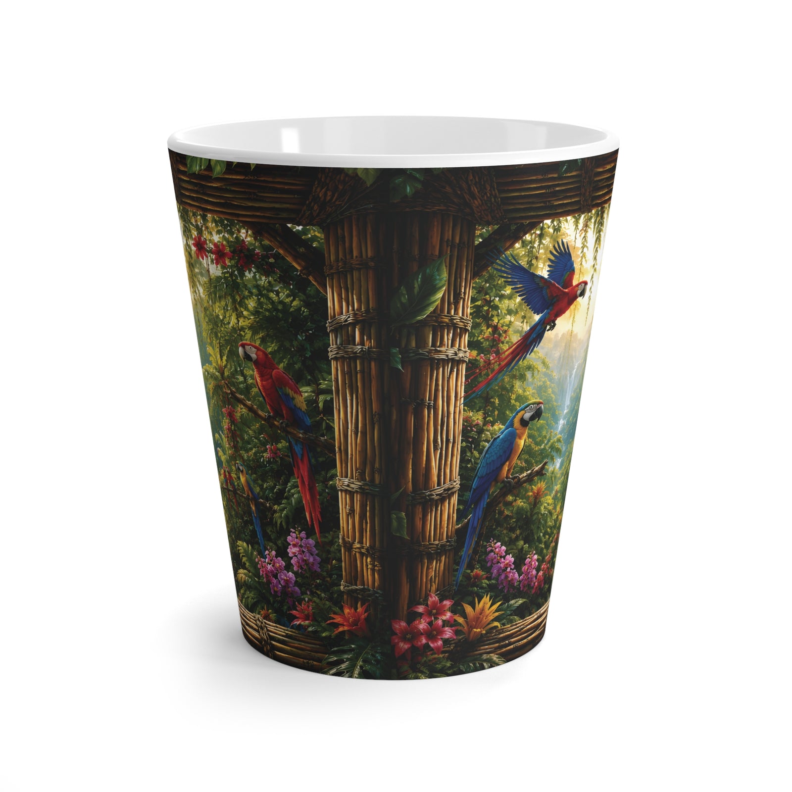 White Latte Mug — Paradise Falls Coffee Cup