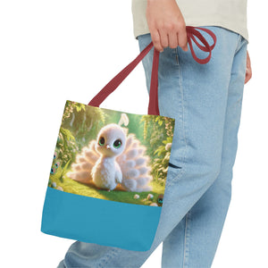 Baby White Peacock Trio Tote Bag - 3 Sizes
