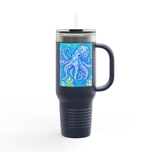 Kraken Joe/Blue Insulated Travel Mug - 40oz - Perfect for Outdoor Adventures