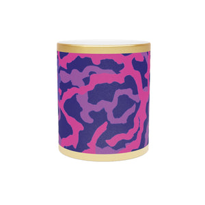 Tropical Metallic Mug, Gold or Silver - Coral Threads/Heatwave