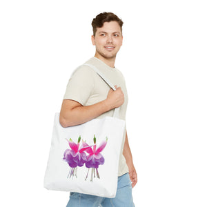 Tropical Real Two Fuchsias/White Tote Bag - 3 Sizes