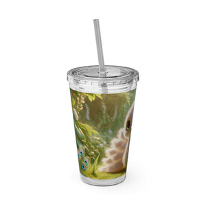 Tropical Tumbler with Straw | 16 oz: Baby White Peacock