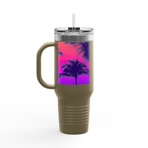 Insulated Travel Mug, 40oz / Palm Glow Pop - Perfect for Outdoor Adventures