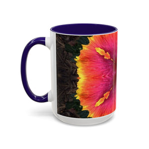 Colorful Mugs (11oz, 15oz), Hibiscus Kaleidoscope #1