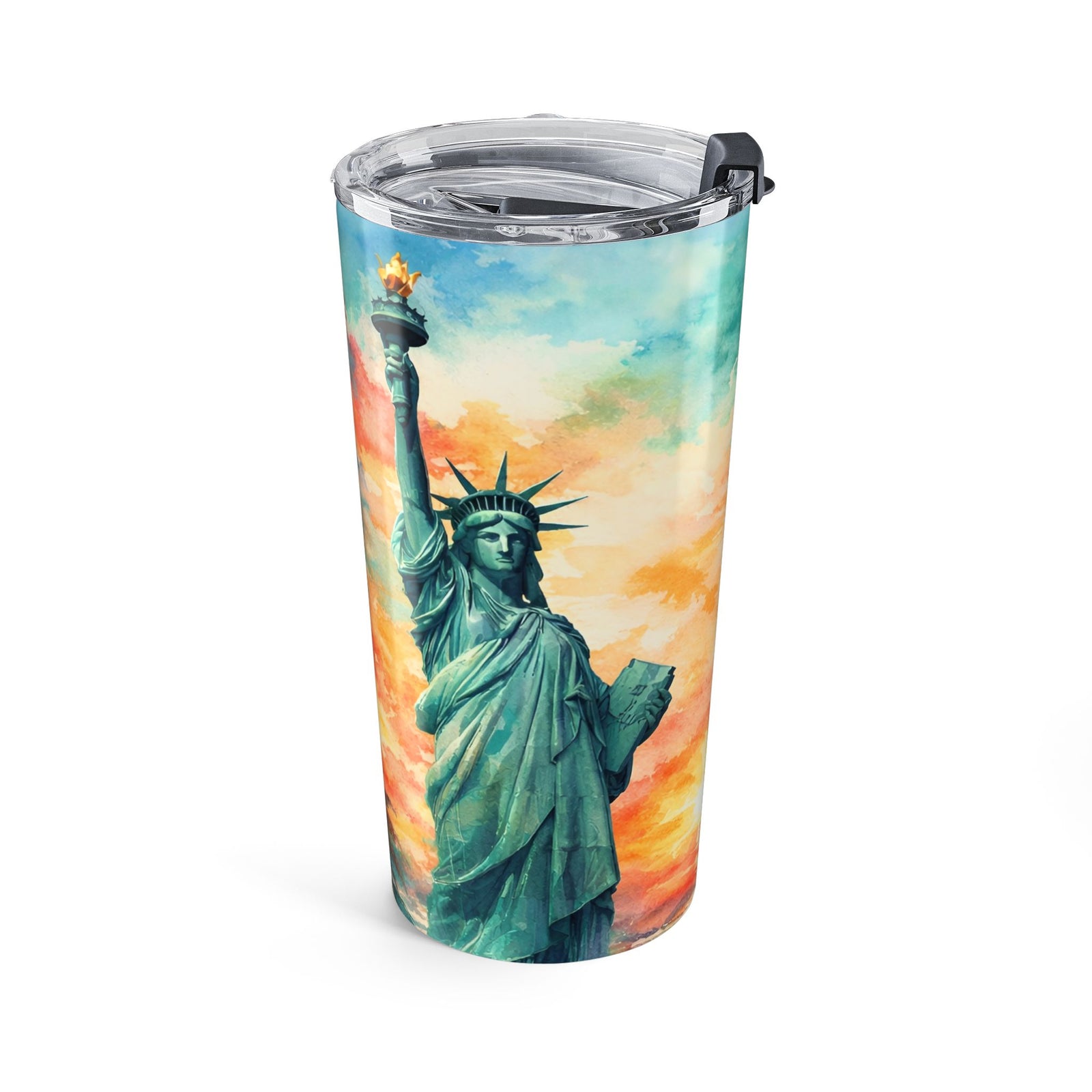20oz Tumbler ~ Tropical Statue of Liberty Insulated Travel Cup