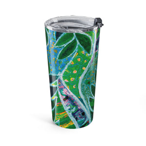 20oz Tumbler – Green Botanical Amazon Whimsy Travel Cup