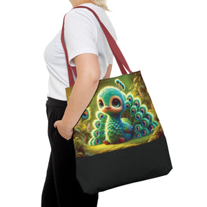 Baby Peacock/Black Trio Tote Bag - 3 Sizes