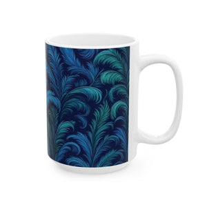Ceramic White Mug - 11oz & 15oz, Rocco Deep Ocean