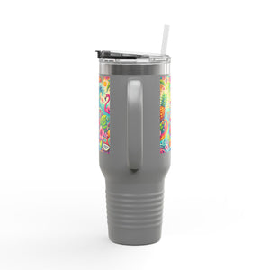 Flamingo Funday Insulated Travel Mug - 40oz - Perfect for Outdoor Adventures