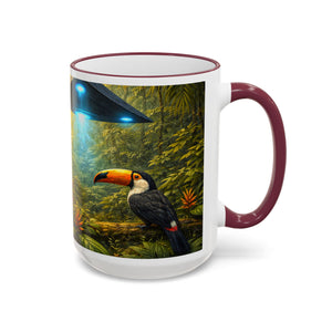 Accent Rim & Handle Mug — UFO & Tiger