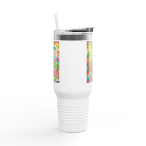 Flamingo Funday Insulated Travel Mug - 40oz - Perfect for Outdoor Adventures