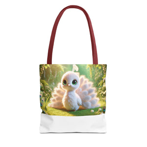 Baby White Peacock/White Trio Tote Bag - 3 Sizes