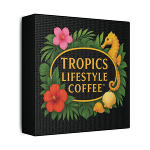 Tropical Wall Art — Tropics Lifestyle Coffee, Seahorse Logo, Black