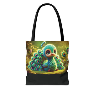 Baby Peacock/Black Trio Tote Bag - 3 Sizes