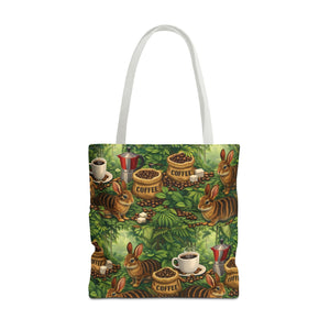 Tropical Rabbits & UFOs Tote Bag, Black - 3 Sizes