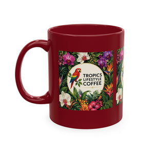 Tropical Coffee Mug, 11 oz — Ceramic Tropics Lifestyle Coffee Colorful Logo