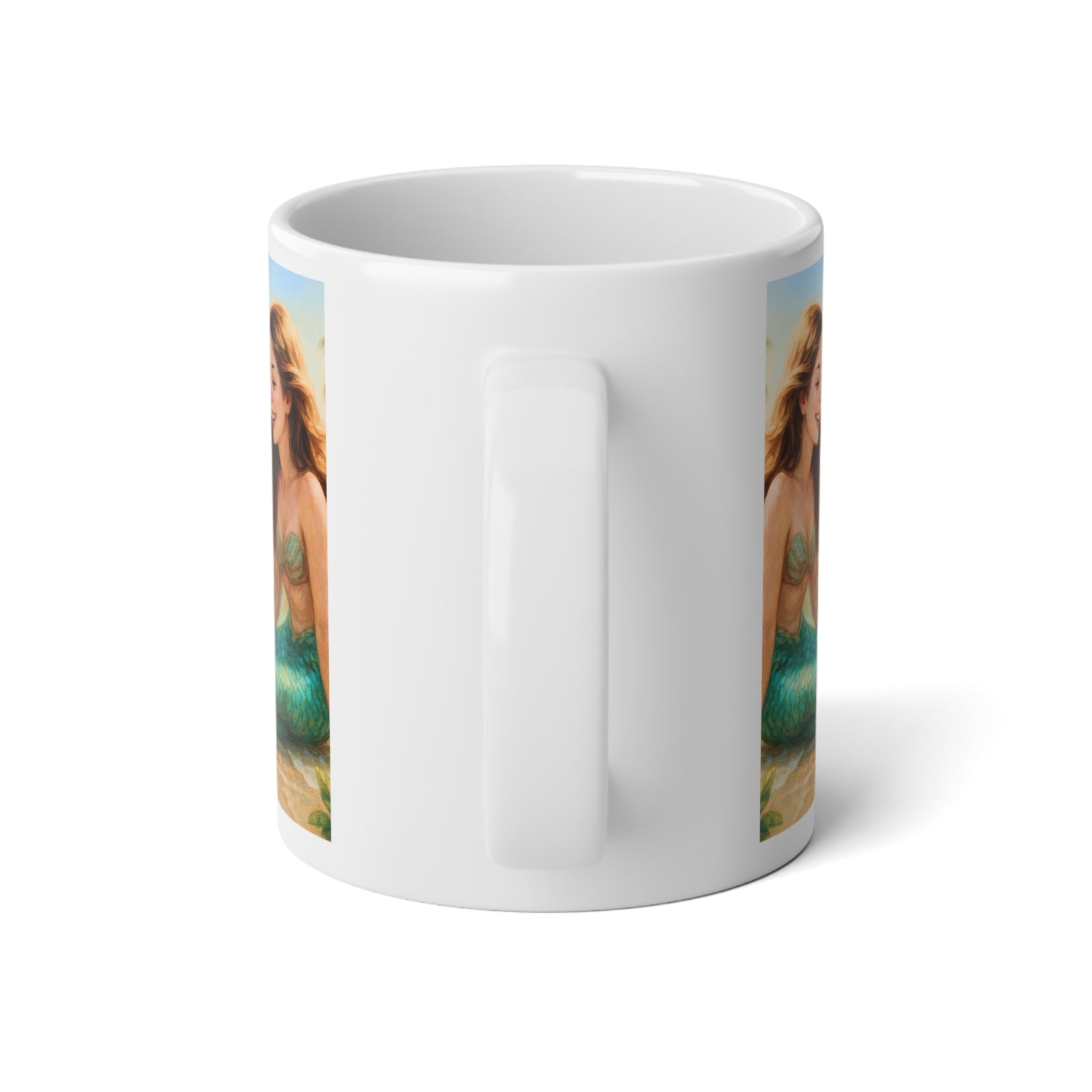 Jumbo Mug, 20oz, Puppy Ariel and Mermaid | Tropical Coffee Cup