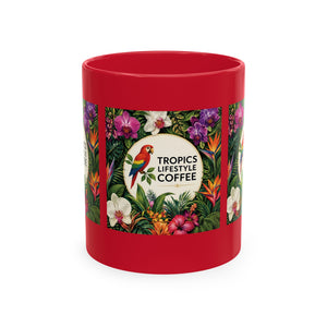 Tropical Coffee Mug, 11 oz — Ceramic Tropics Lifestyle Coffee Colorful Logo
