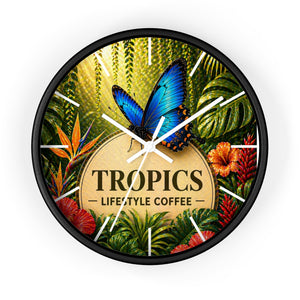 Tropical Forest Wall Clock — Colorful Parrots & Lush Jungle Art