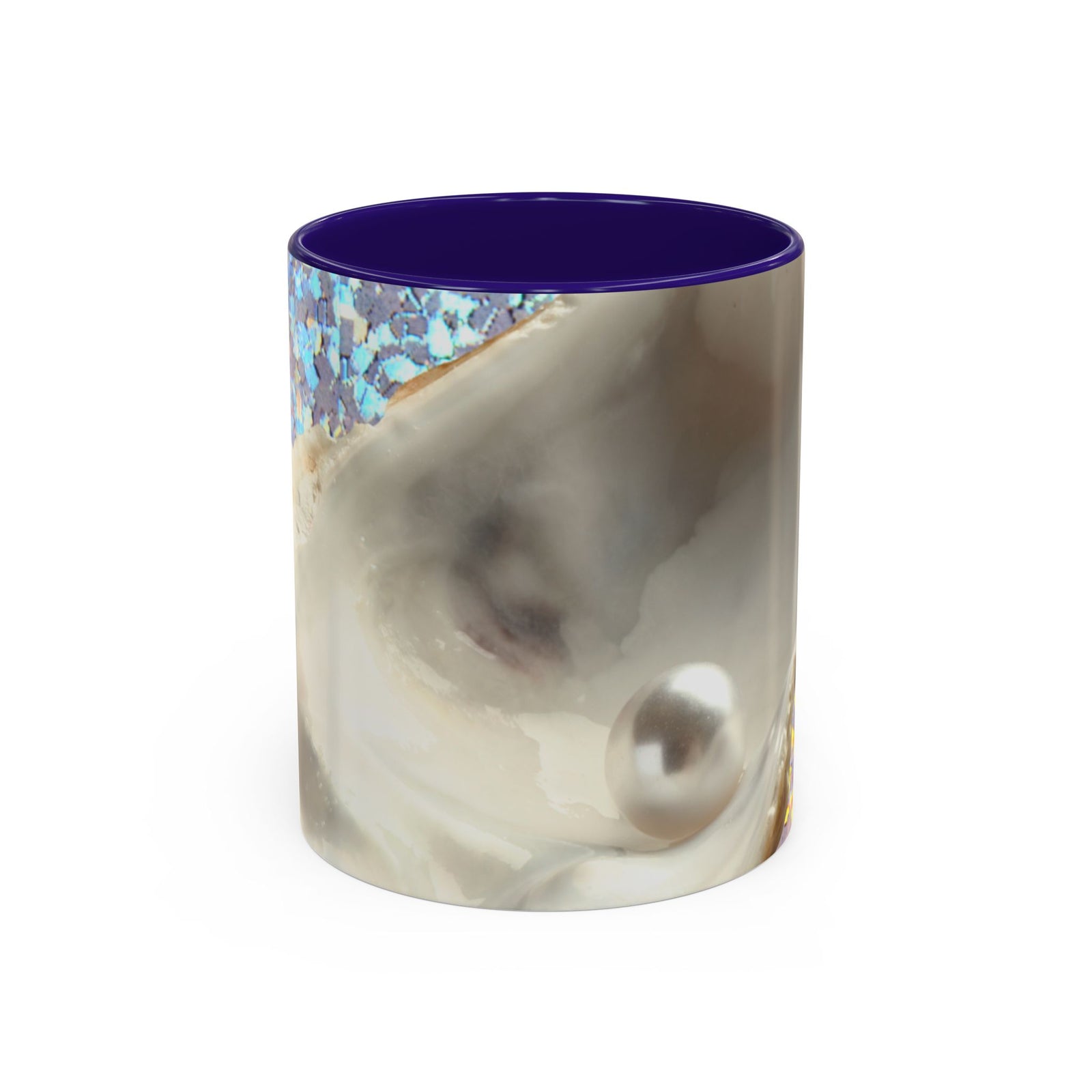 Colorful Mugs (11oz, 15oz), Disco White Pearl Oyster Macro