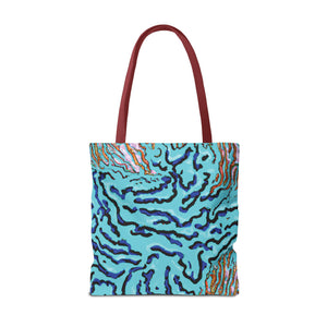 Wild Coral Reef Tote Bag, Turquoise ~ 3 Sizes