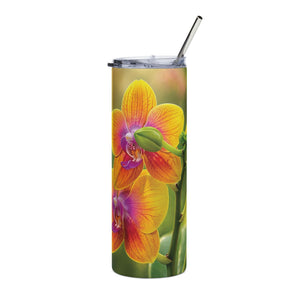 20oz Floral Stainless Steel Tumbler — Fiesta Orchid Travel Cup