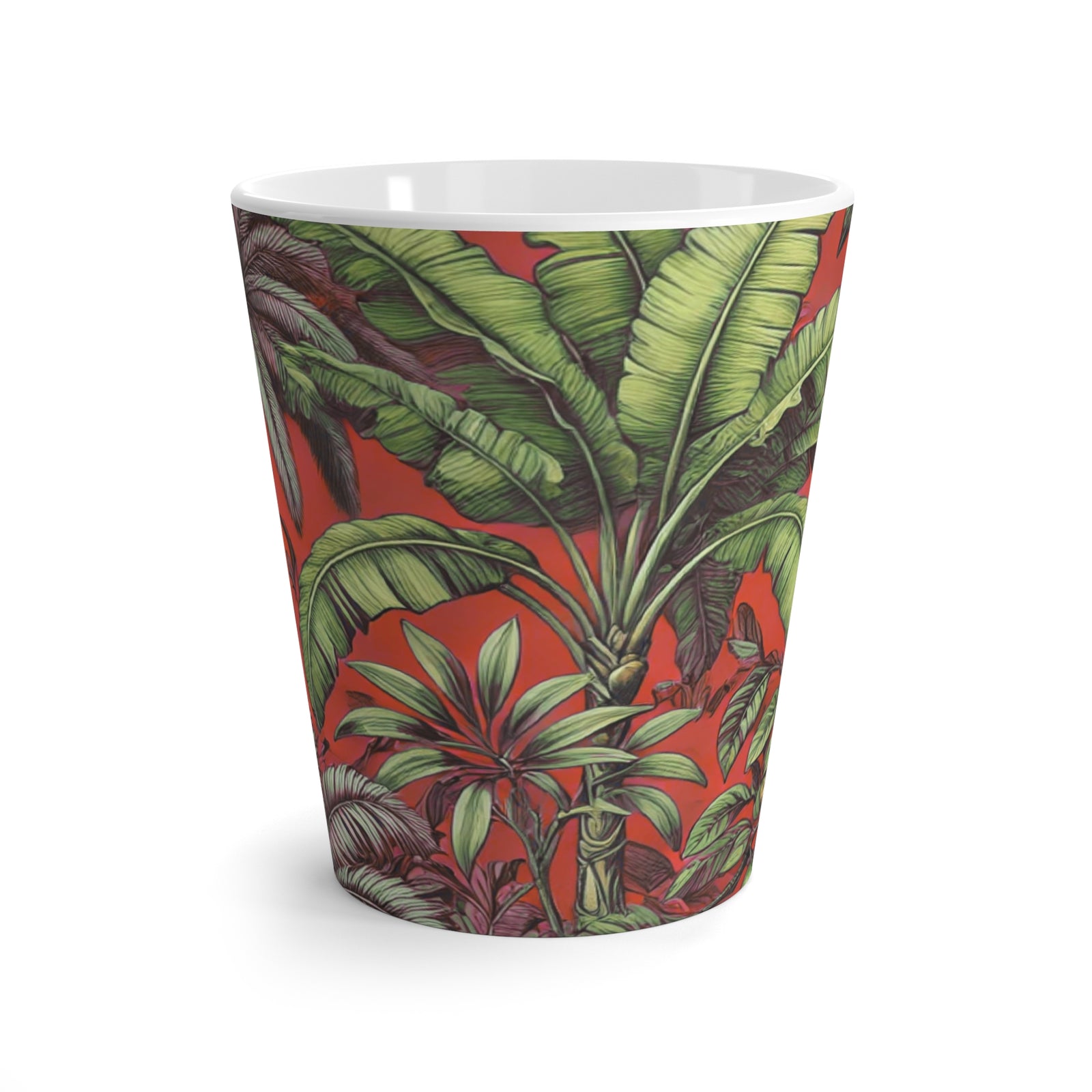 Latte White Mug - Tropical Fruit, Red