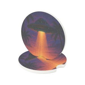 Soapstone Car Coaster - UFO at Beach Sunset