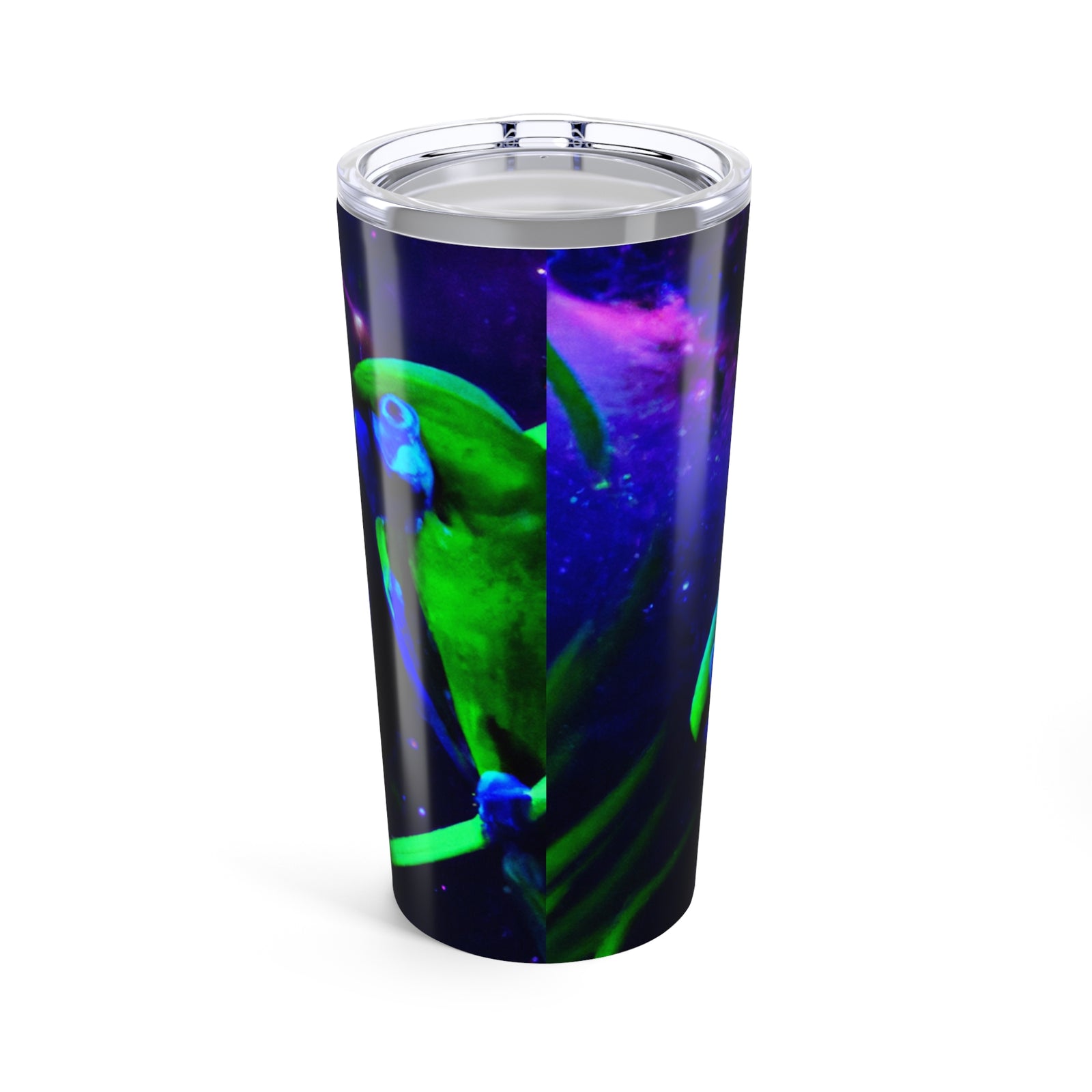 20oz Tropical Glossy Tumbler / Galactic Parrots