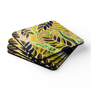 Coaster Set/4 - Amazon Doodles, Yellow