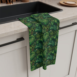 Tropical Microfiber Coffee/Tea Towel – Monstera Leaves