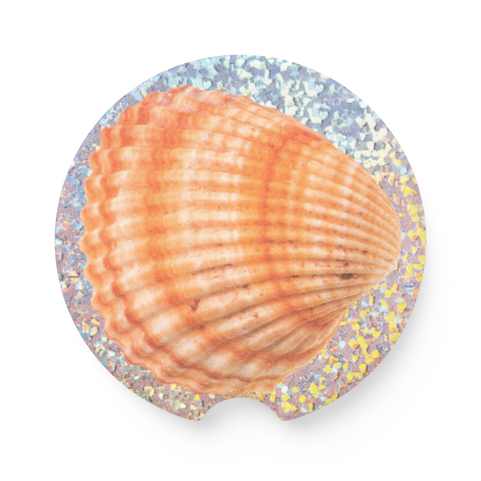 Soapstone Car Coaster - Disco Orangle Scallop