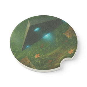 Soapstone Car Coaster - UFO and Jaguars