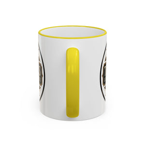 Accent Rim & Handle Coffee Mug — Tropics Lifestyle Coffee Pearl/Palm Logo