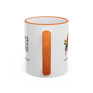 Accent Rim & Handle Coffee Mug ~ Tropics Lifestyle Coffee Parrot Logo