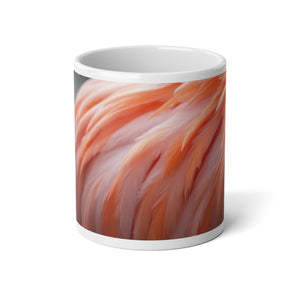 Jumbo Mug, 20oz, Flamingo Feathers | Tropical Coffee Cup